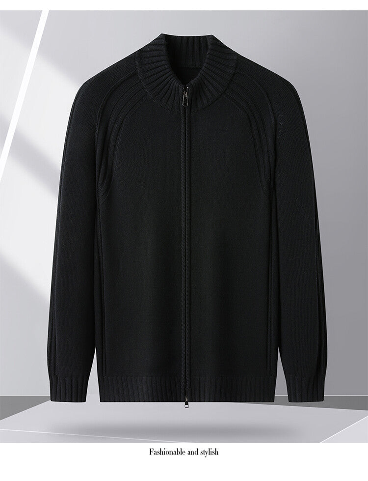 Herren Strickjacke mit Reißverschluss und hohen Kragen Echoarchiv