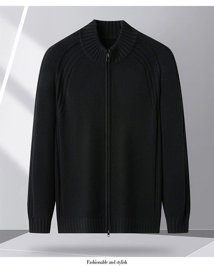 Herren Strickjacke mit Reißverschluss und hohen Kragen Echoarchiv