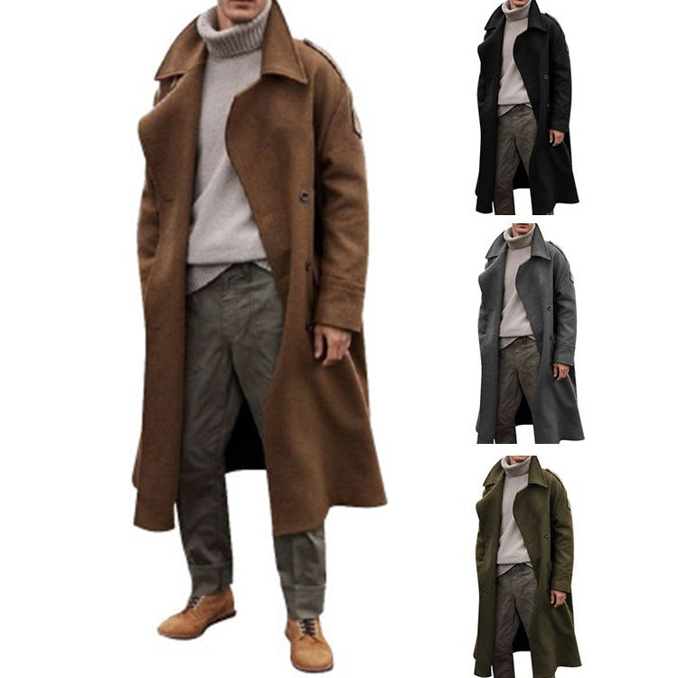 Herren eleganter Mantel mit doppelter Knopfleiste Echoarchiv