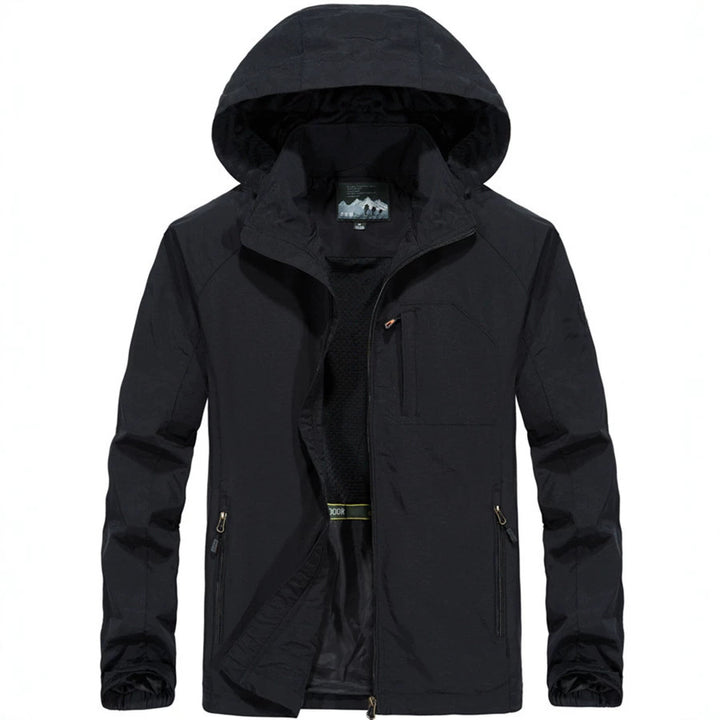 Herren Leichte Allwetter-Fieldjacke mit Kapuze, Mesh‑Innenfutter und Reißverschlusstaschen Echoarchiv