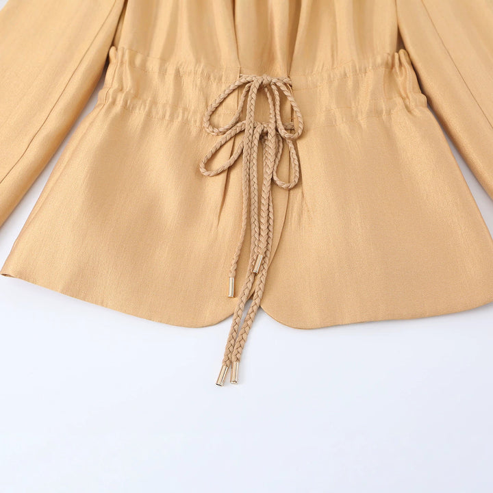 Damen Taillierter Blazer mit Kordelzug und Reverskragen Echo Archiv
