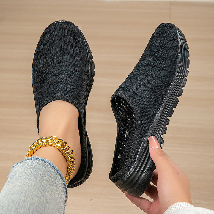 Damen nan atmungsaktiver Netz-Slipper mit Diamantstruktur-Obermaterial und gedämpfter Leichtsohle Echo Archiv