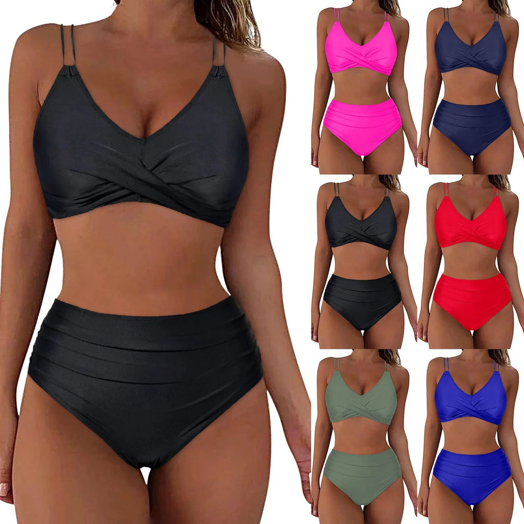 Damen Hochgeschnittenes Bikini-Set mit elegantem Wickeldesign Echo Archiv