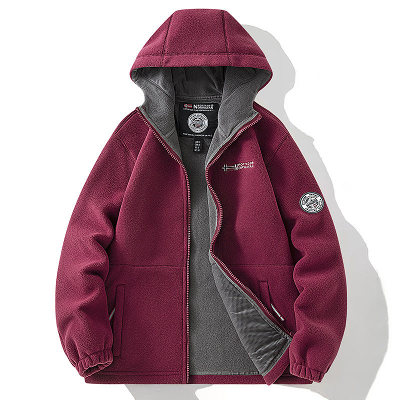 Unisex Kapuzen-Fleecejacke mit wärmender Microfleece-Innenlage, durchgehendem Reißverschluss und elastischen Bündchen Echo Archiv