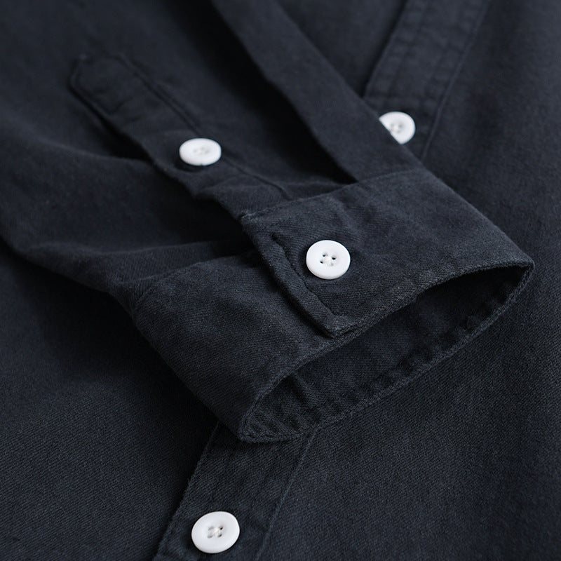 Herren Freizeit-Hemdjacke aus schwerem Baumwoll-Twill mit Kentkragen und aufgesetzter Brusttasche Echoarchiv