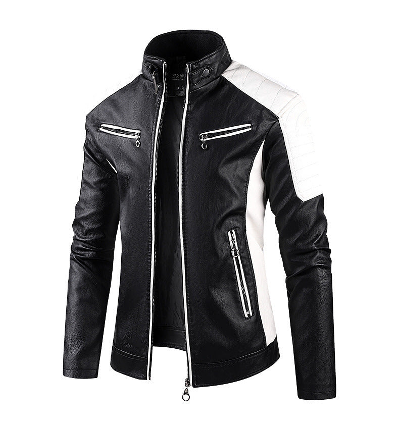 Herren Sportliche Kunstlederjacke mit hohem Kragen Echo Archiv