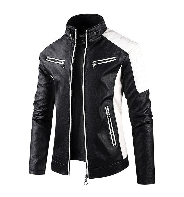 Herren Sportliche Kunstlederjacke mit hohem Kragen Echo Archiv