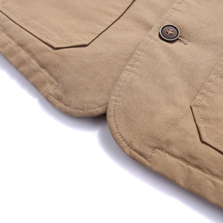 Herren Robuste Thermo-Canvas‑Weste mit wärmendem Teddyfutter und Knopfverschluss Echoarchiv