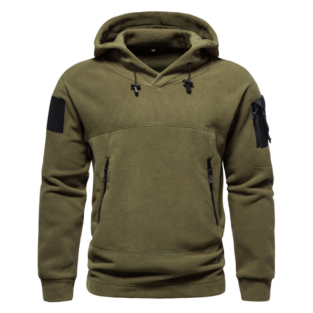 Herren moderne Fleece-Hoodie mit strategischen Reißverschlusstaschen Echoarchiv