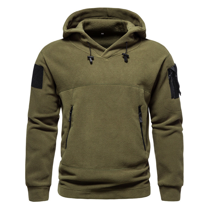 Herren moderne Fleece-Hoodie mit strategischen Reißverschlusstaschen Echoarchiv