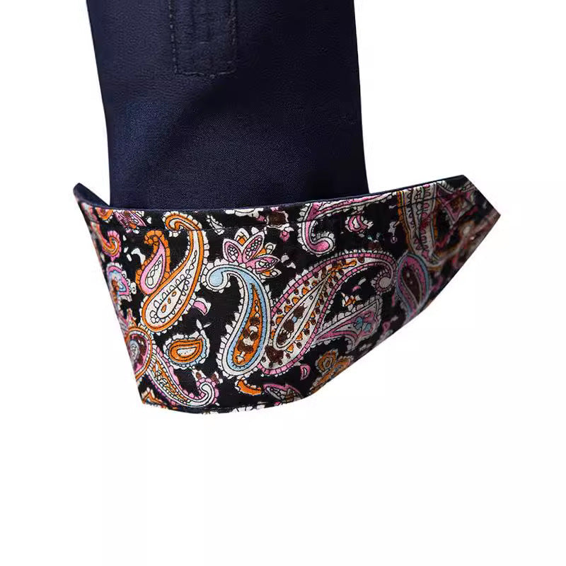 Herren Langarmhemd mit modernem Paisley-Muster und exklusiven Details Echoarchiv