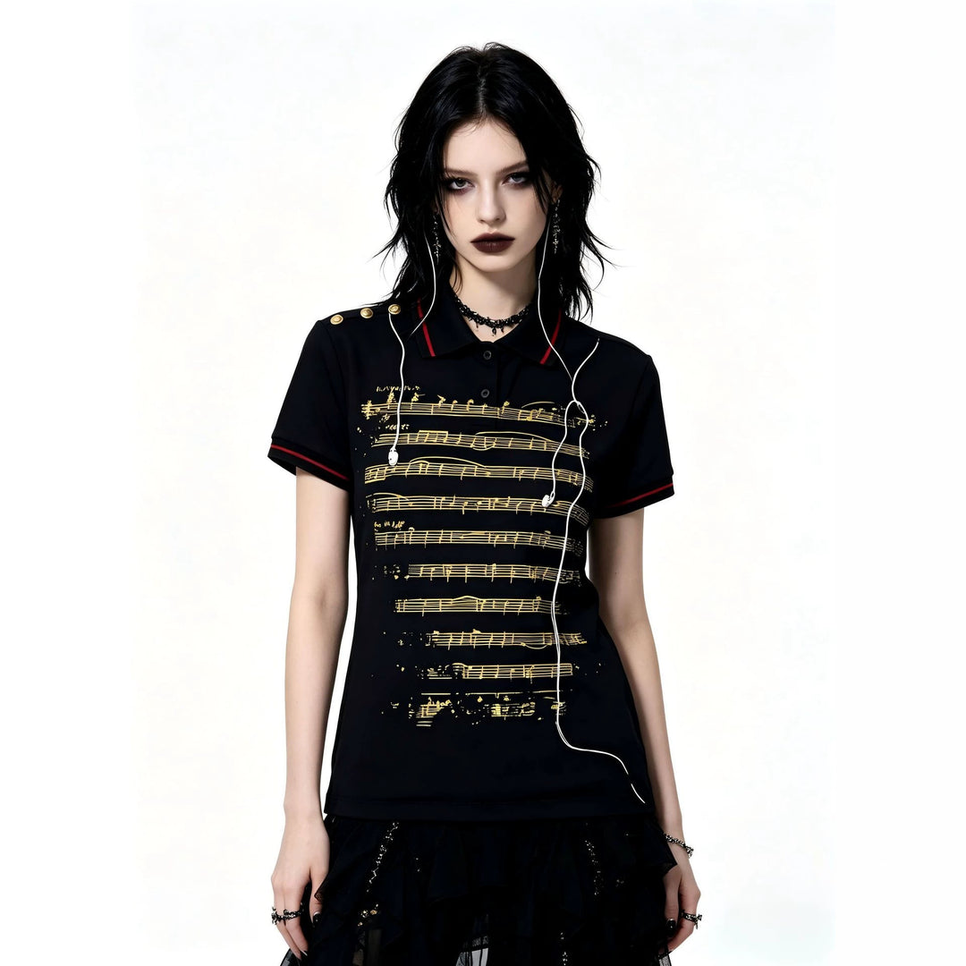 Damen Polo-Shirt mit musikalischem Motiv Echo Archiv