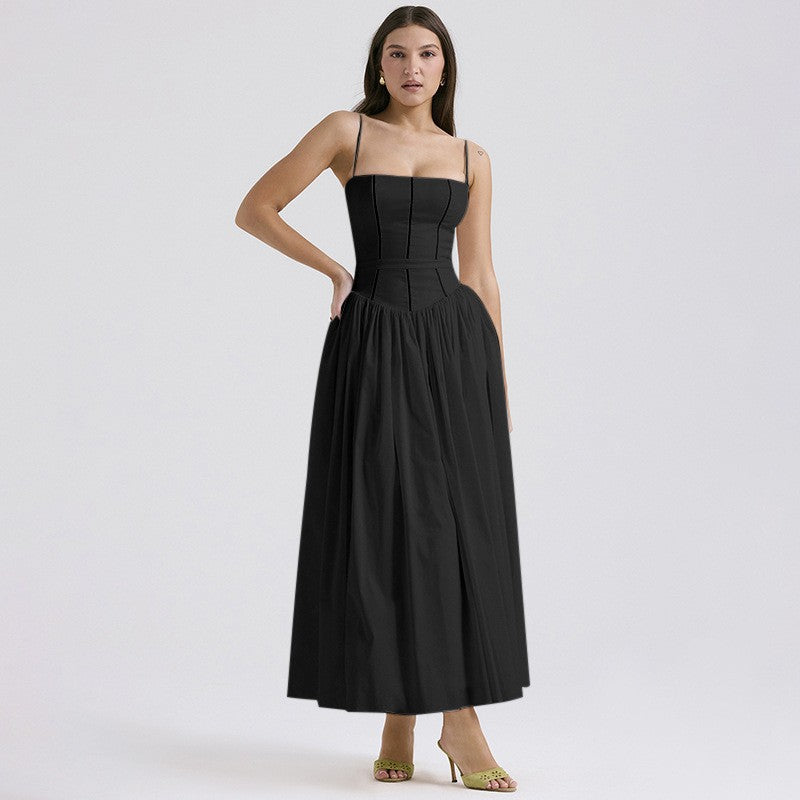 Damen nan tailliertes Korsagenkleid mit Spaghettiträgern und voluminösem Tellerrock Echo Archiv