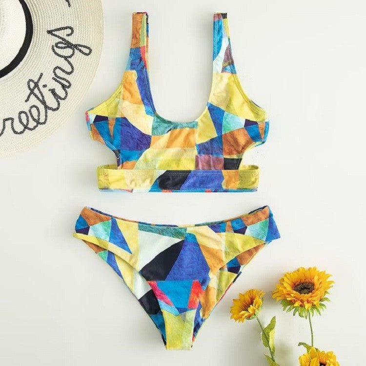 Damen Sport-Bikini mit geometrischem Design und breiten Trägern Echo Archiv