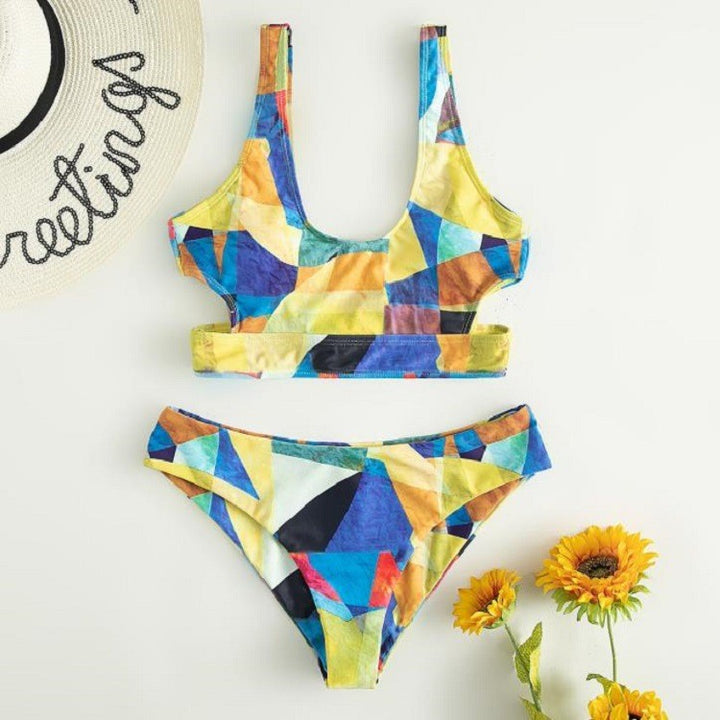 Damen Sport-Bikini mit geometrischem Design und breiten Trägern Echo Archiv