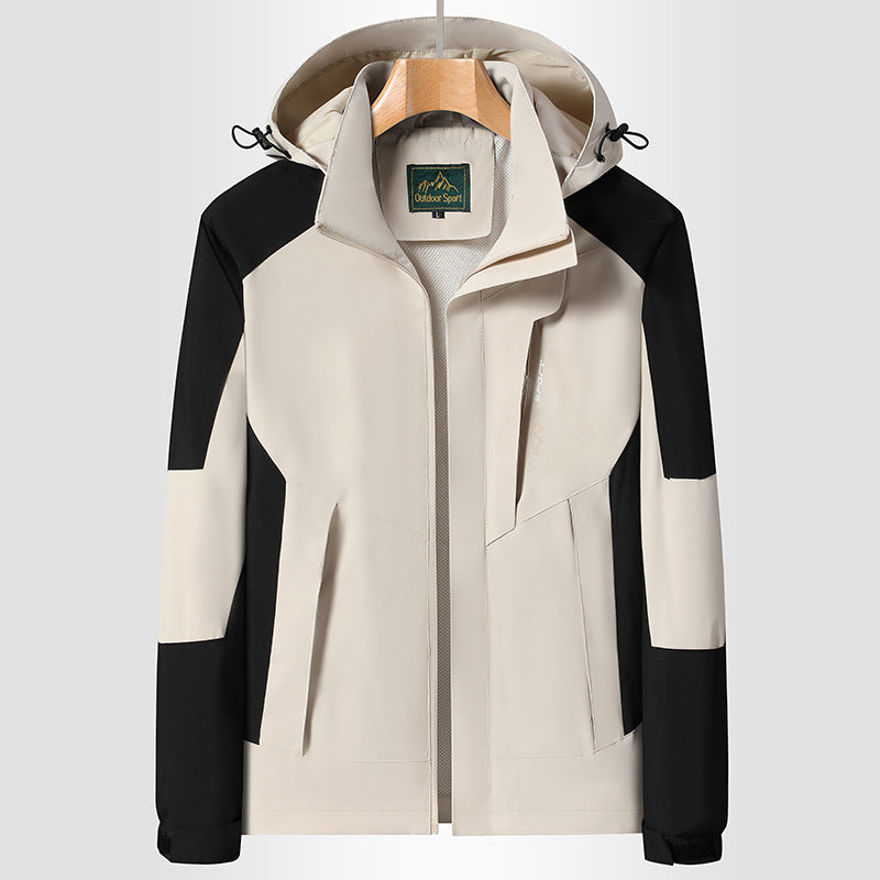 Damen Softshell‑Trekkingjacke mit atmungsaktiver Membran, verstellbarer Kapuze und Colorblock-Design Echoarchiv