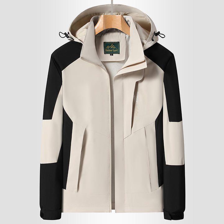 Damen Softshell‑Trekkingjacke mit atmungsaktiver Membran, verstellbarer Kapuze und Colorblock-Design Echoarchiv