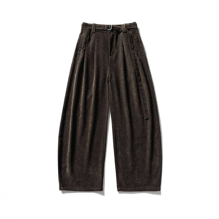 Damen Weite Highwaist-Hose mit Bundfalten, Balloon-Silhouette und Stoffgürtel Echo Archiv