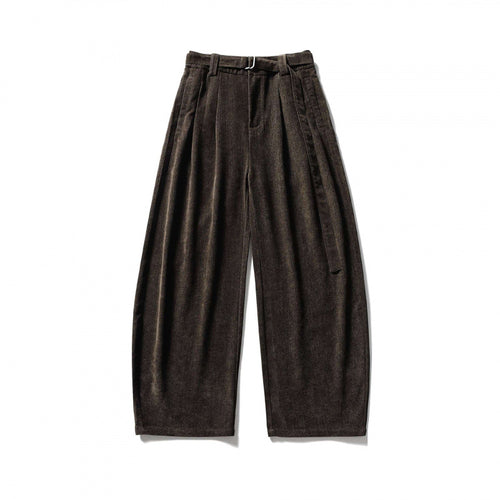 Damen Weite Highwaist-Hose mit Bundfalten, Balloon-Silhouette und Stoffgürtel Echo Archiv