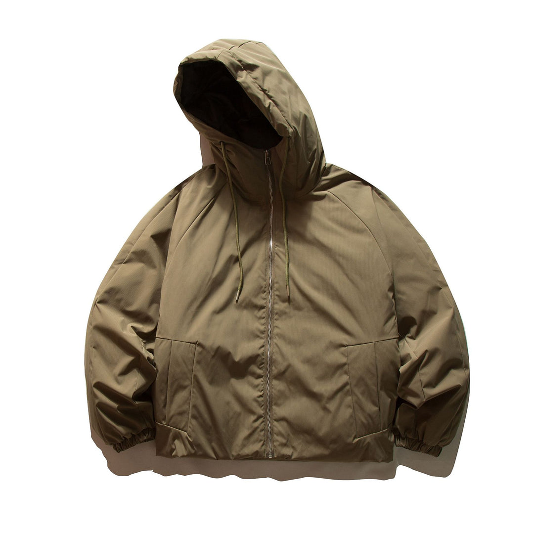 Unisex Boxy wattierte Kapuzenjacke mit Thermoisolierung und elastischen Bündchen Echoarchiv