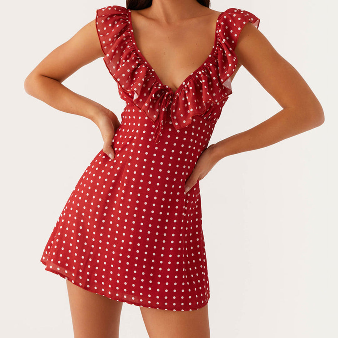 Damen Sommerkleid mit Rüschendetails und Blumenmuster Echo Archiv