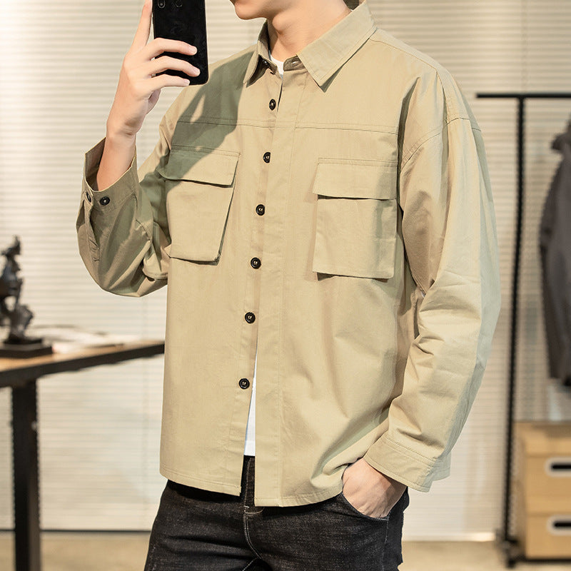 Herren robuste Utility-Hemdjacke mit praktischen Brusttaschen Echoarchiv