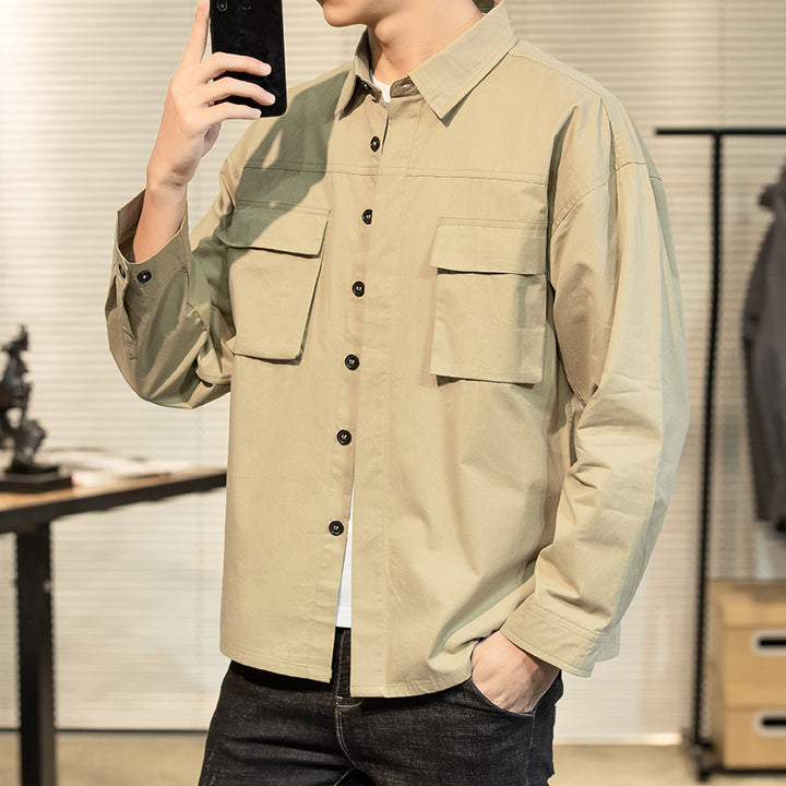 Herren robuste Utility-Hemdjacke mit praktischen Brusttaschen Echoarchiv