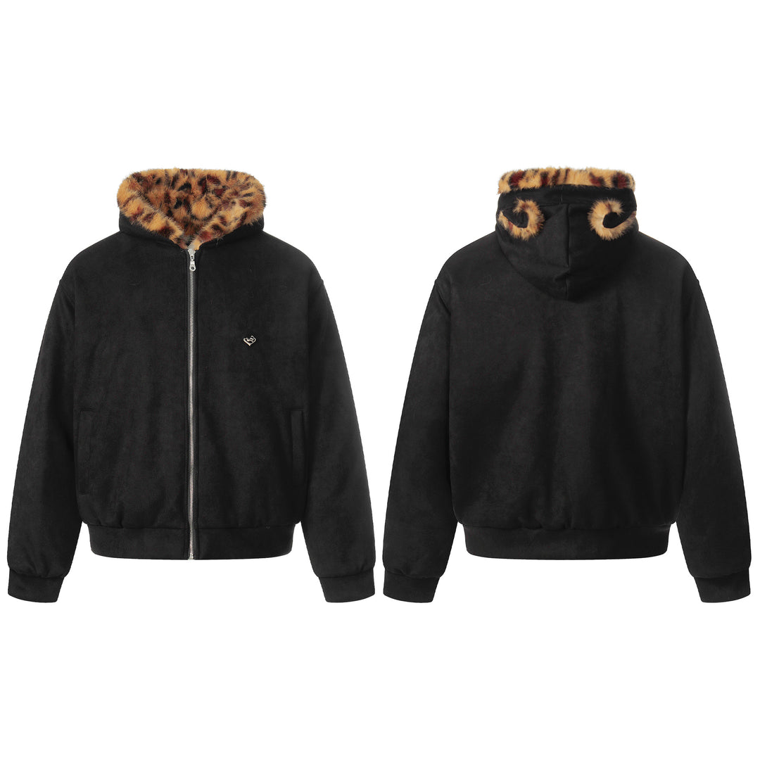 Damen Kuscheliger Samt‑Bomber mit leo‑gefüttertem Kragen und elastischem Saum Echoarchiv