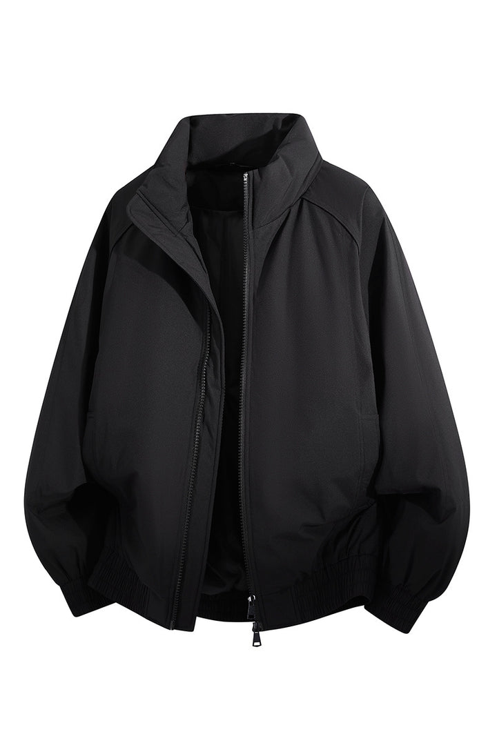 Unisex Oversize-Bomberjacke mit Stehkragen, elastischem Saum & wattierter Fütterung Echoarchiv