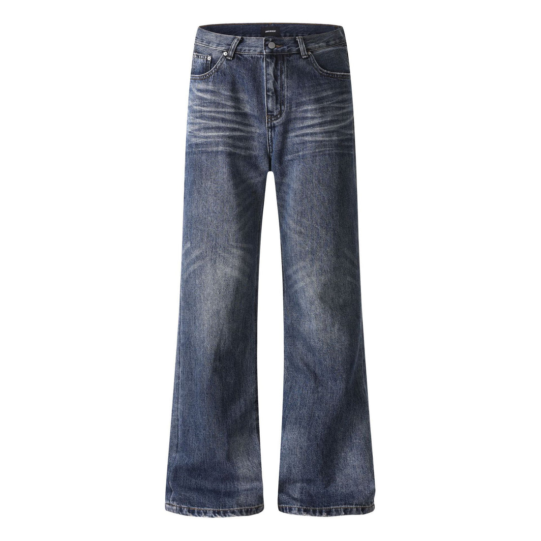 Damen weite Cropped-Jeans mit hoher Taille und Used-Effekt Echoarchiv