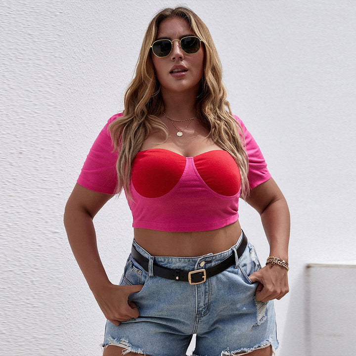 Damen Cropped Top mit raffiniertem Bustier-Design und kurzen Ärmeln Echo Archiv