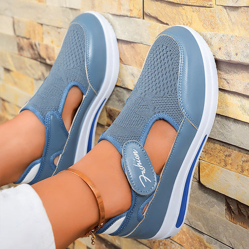 Damen Flexible Slip-On Fitnessschuhe mit atmungsaktiver Netzoberfläche Echo Archiv