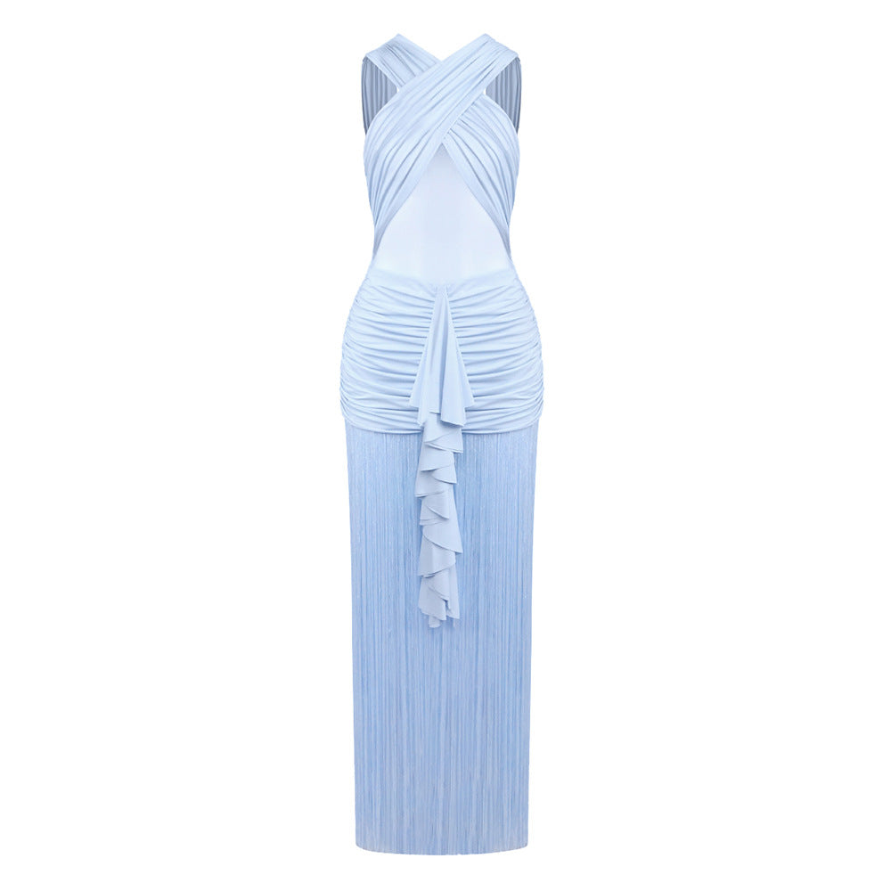 Damen Maxikleid mit raffinierten Drapierungen und fließendem Schnitt Echo Archiv