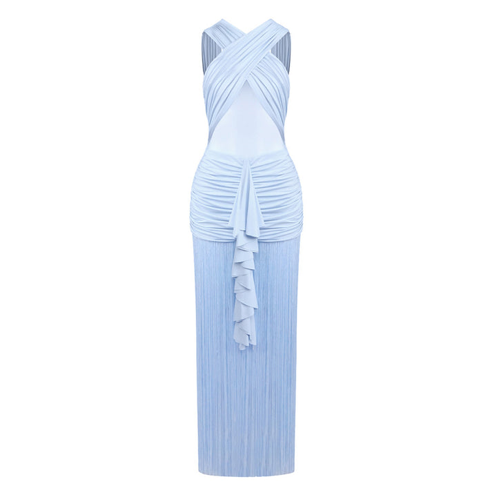 Damen Maxikleid mit raffinierten Drapierungen und fließendem Schnitt Echo Archiv