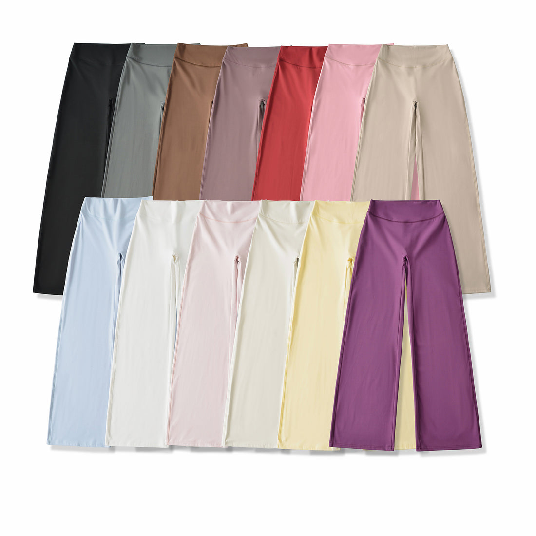 Damen Weite High Waist Loungehose aus Stretchjersey mit fließendem Schlag Echoarchiv