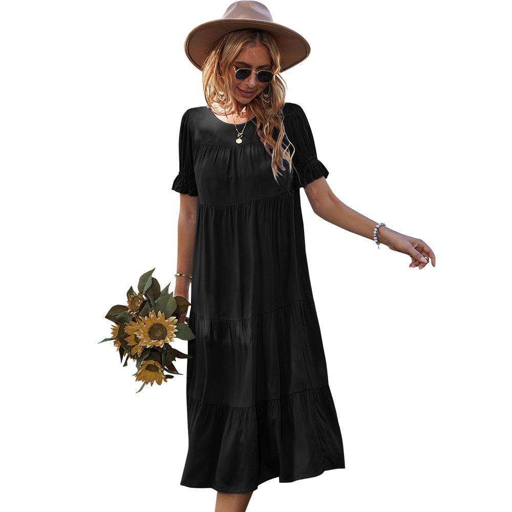 Damen Midikleid mit Rüschendetails und fließendem Schnitt Echo Archiv