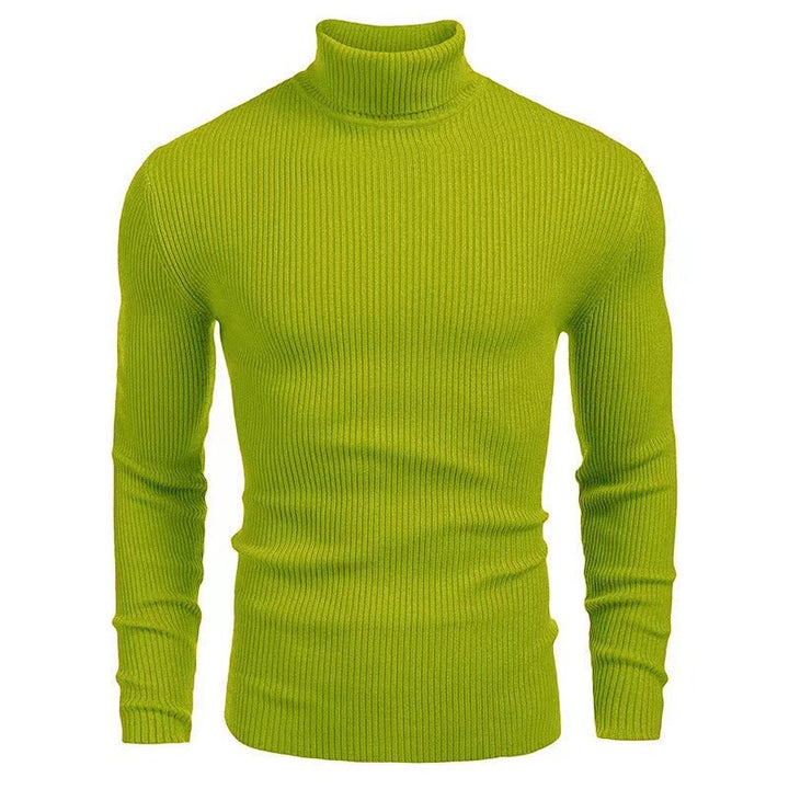 Herren nan Rippstrick Rollkragenpullover figurnaher elastischer Feinstrick Echo Archiv