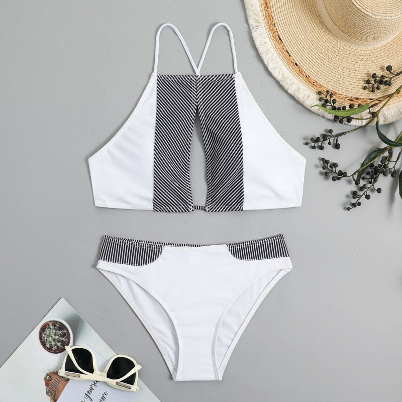 Damen Sport-Bikini mit modischem Streifen-Design und verstellbaren Trägern Echo Archiv