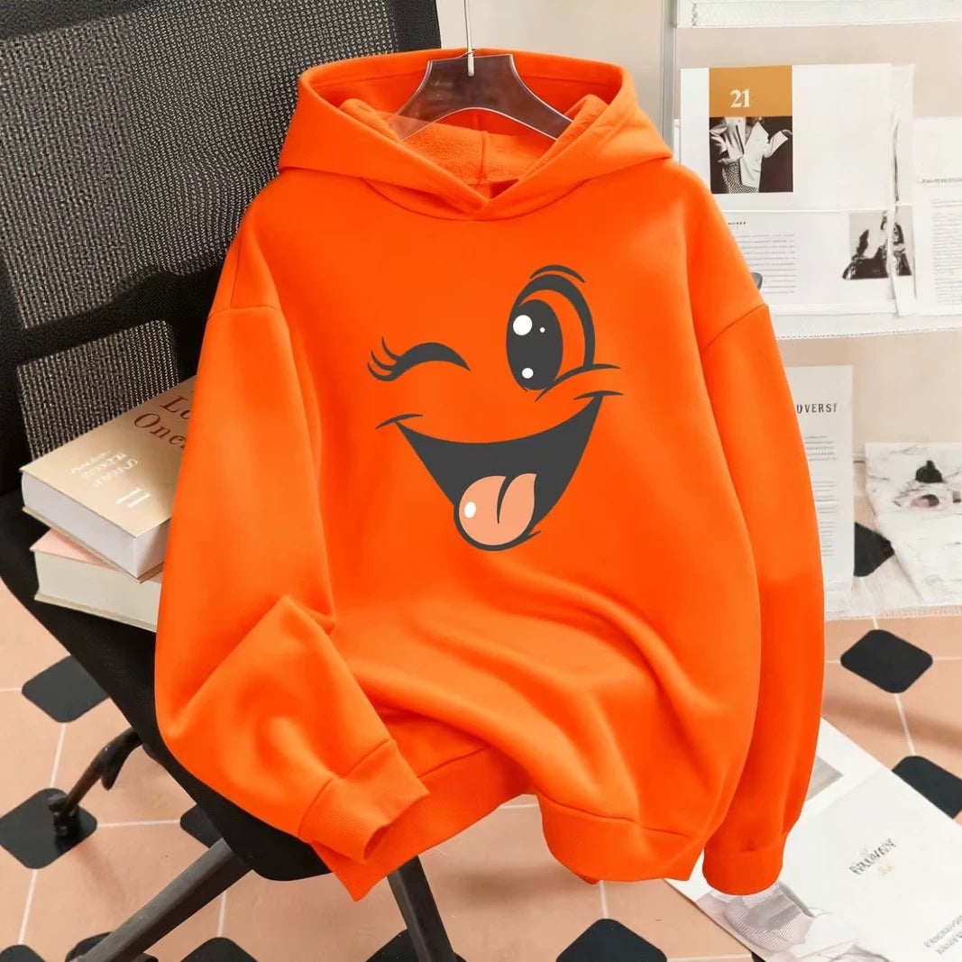 Damen Lustiger Kapuzenpullover mit einzigartigem Emoji-Design Echoarchiv