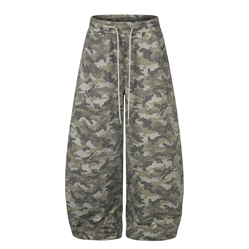 Damen Weite Camouflage-Sweathose mit Ballonbeinen und Tunnelzug Echoarchiv
