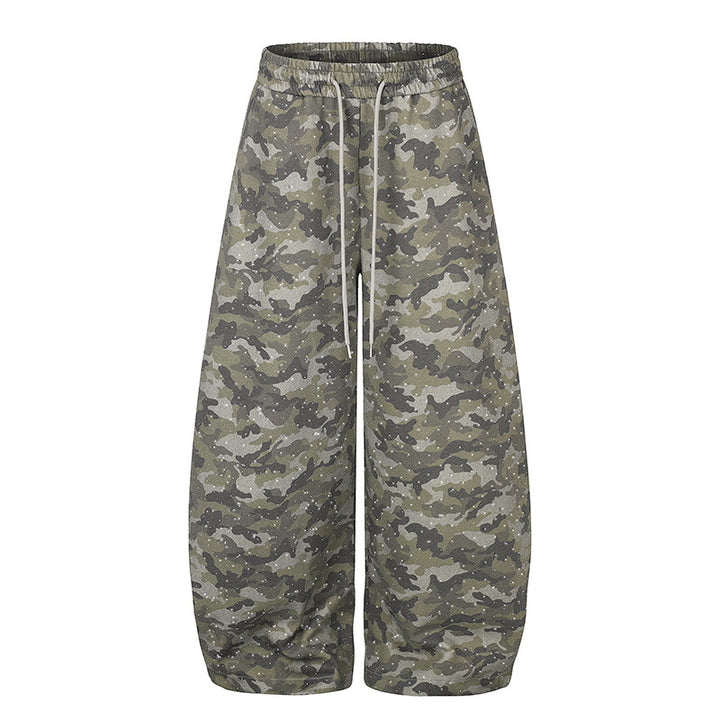 Damen Weite Camouflage-Sweathose mit Ballonbeinen und Tunnelzug Echoarchiv