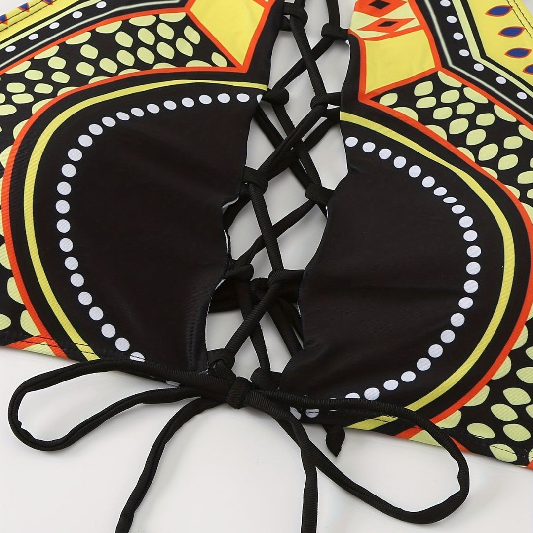 Damen Hochwertiger Bikini mit raffiniertem Schnürdesign Echo Archiv