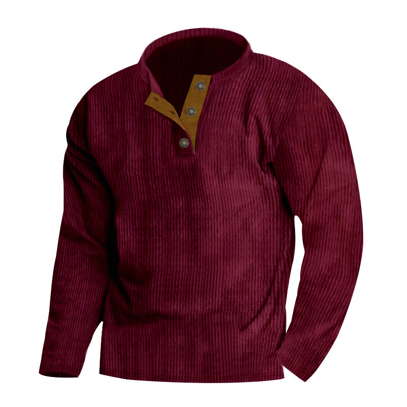 Herren lässiger Strickpullover mit moderner Knopfleiste und strukturiertem Design Echoarchiv