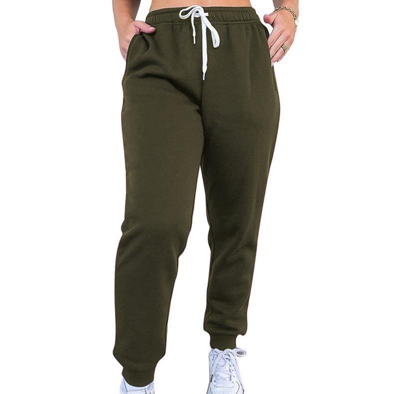 Damen taillenhohe tapered Jogginghose mit elastischem Komfortbund, verstellbarem Kordelzug und tiefen Eingrifftaschen – Avélisse