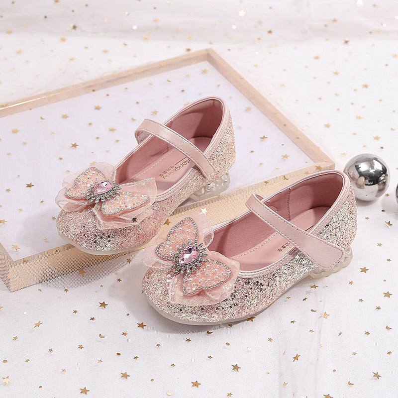 Mädchen Elegante Ballerinas mit Schleifenapplikation und Strass Echo Archiv