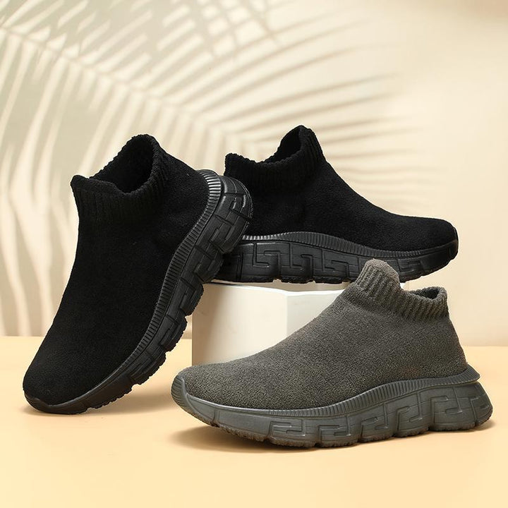 Damen nan kuscheliger Sock-Sneaker aus Teddy-Samt mit elastischem Schaft und stoßdämpfender Profilsohle Echo Archiv