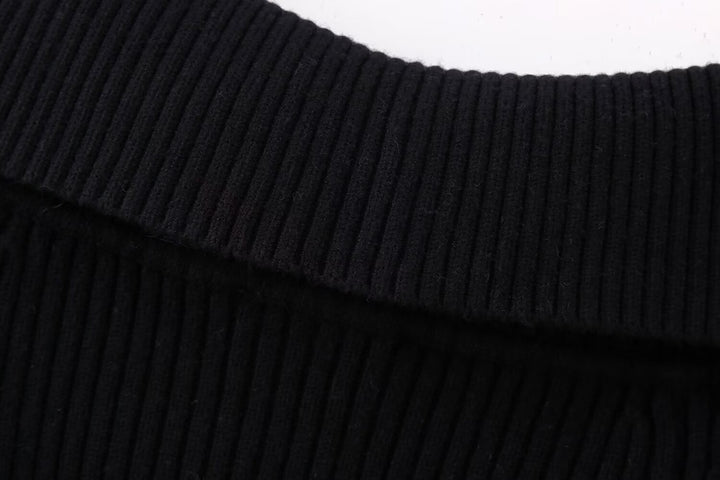 Damen Kurz geschnittene Rippenstrick-Jacke mit weitem Carmenkragen und durchgehendem Reißverschluss Echo Archiv