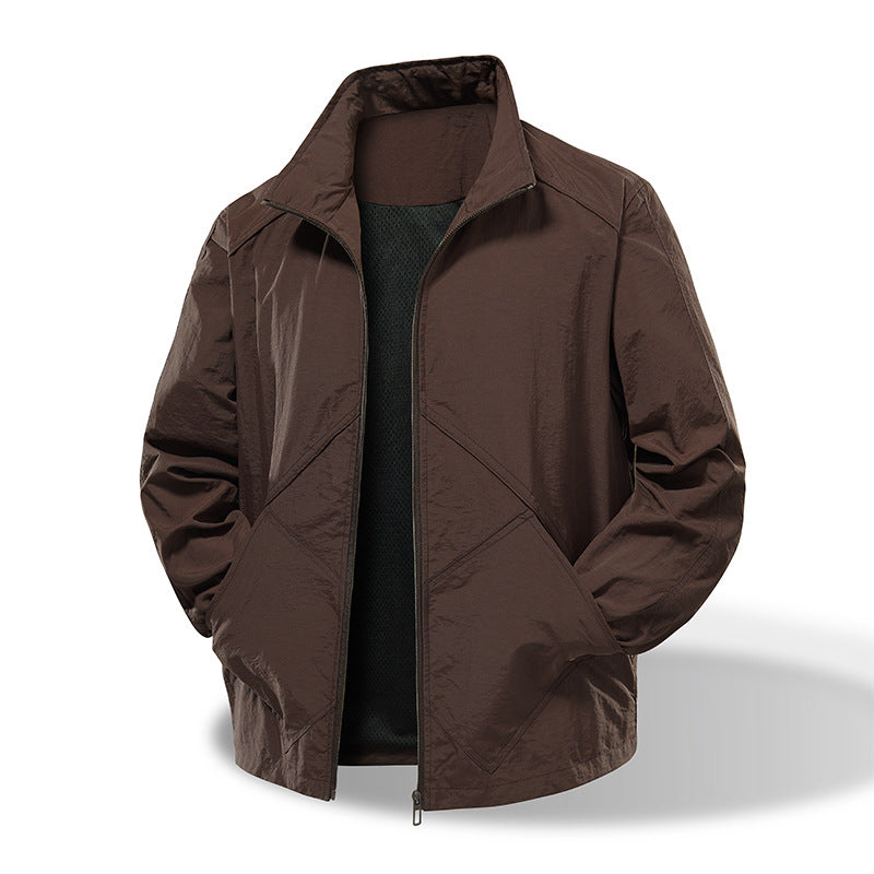 Herren Leichte technische Windjacke mit Mesh‑Futter und Stehkragen Echoarchiv