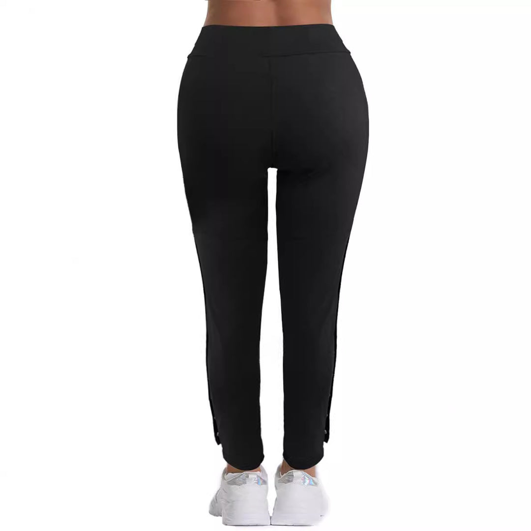 Damen High‑Waist Stretch‑Leggings mit Cargo‑Taschen und Druckknopfdetail – Avélisse