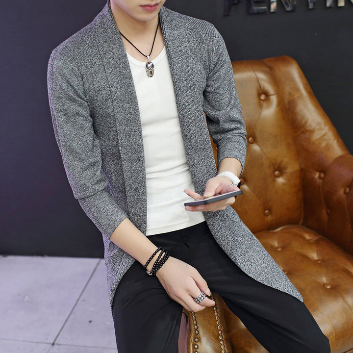 Herren Lässiger Strickjacke mit offenem Schnitt und praktischen Taschen Echoarchiv